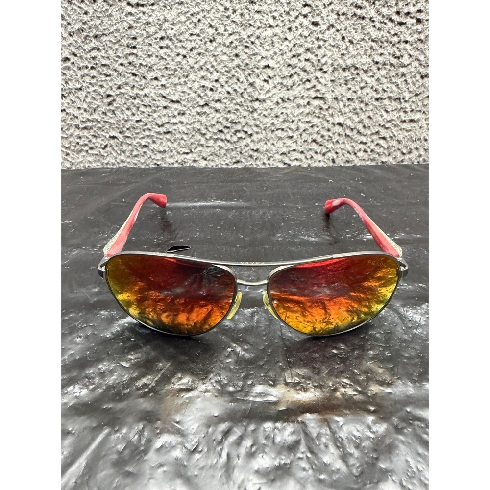 Prada Linea Rossa SPS 51O Aviator Sunglasses 5AS-6Y1 62-14 135 2N w/ Case